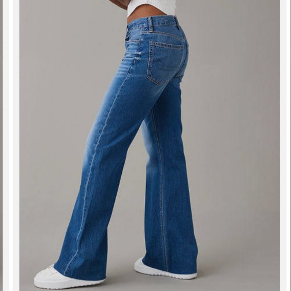 American Eagle low rise baggy flare 6